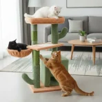 Torre Rascador Para Gatos Diseño Cactus De 4 Niveles Sisal - Imagen 6