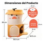 Rascador Torre Para Gatos 3 Pisos Diseño Pato Sisal - Imagen 2