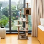 Torre Rascador Para Gatos Diseño Rayas Con 7 Niveles - Imagen 3