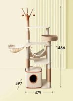 Rascador Torre Para Gatos De 4 Niveles Sisal Imitación Lino - Imagen 2