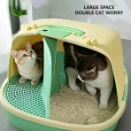 Arenero Sanitario Para Gatos Con Pasillo Antiderrames Grande - Imagen 2