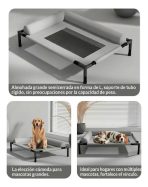 Cama Elevada Para Mascotas Con Acolchado Cómodo - Talla L - Imagen 2