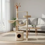 Rascador Torre Para Gatos De 4 Niveles Sisal Imitación Lino - Imagen 3