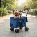 Coche De Transporte Para Mascotas Plegable Doble Apertura - Imagen 7