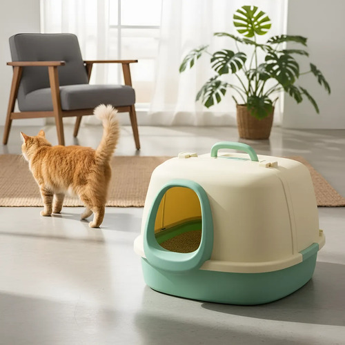 arenero sanitario grande para gatos - Arenero Sanitario Para Gatos Con Pasillo Antiderrames Grande